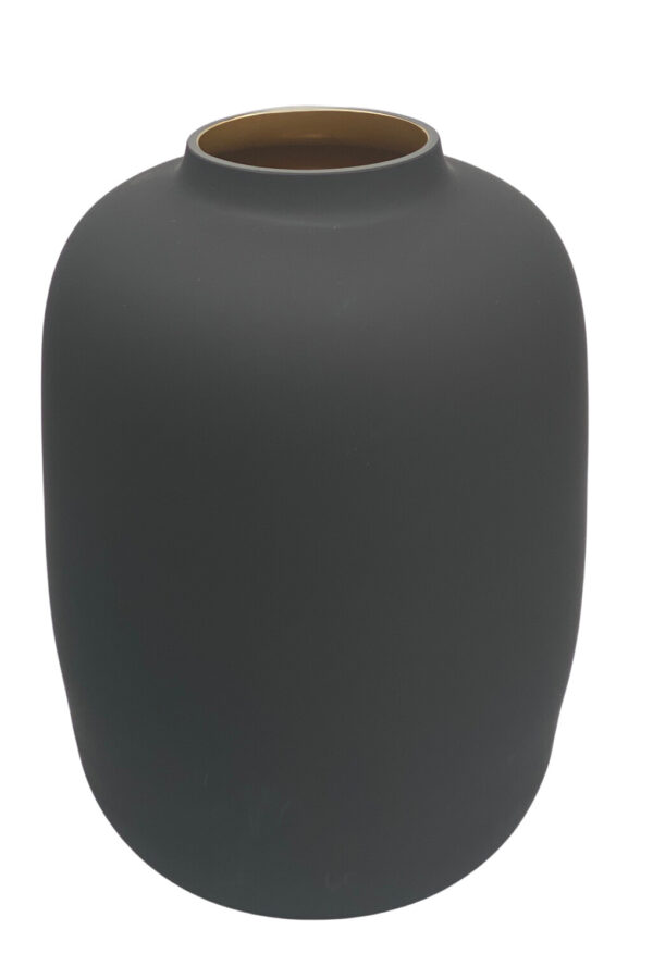 Glazen vaas mat zwart M - H35