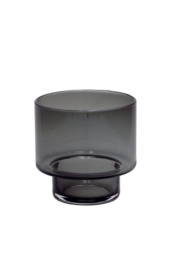 Waxinelichthouder glas grijs - XS