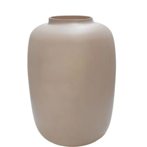 Glazen vaas mat beige zand M - H29