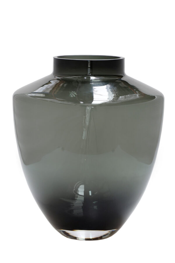 Glazen vaas Tegela grijs - small - H29 cm