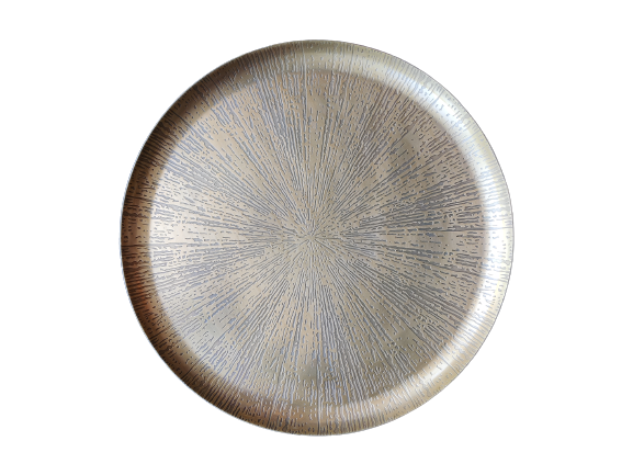 Schaal antiek goud met print - Ø39 cm