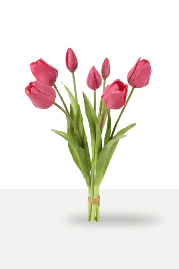 Bosje tulpen fuchsia roze H 41 cm Real touch