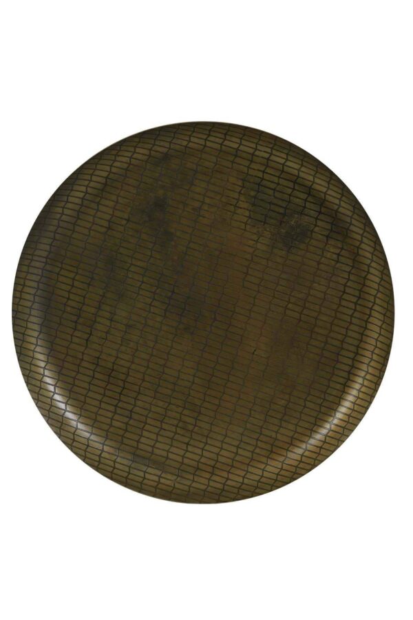 Dienblad antiek goud nerf - Ø40 cm