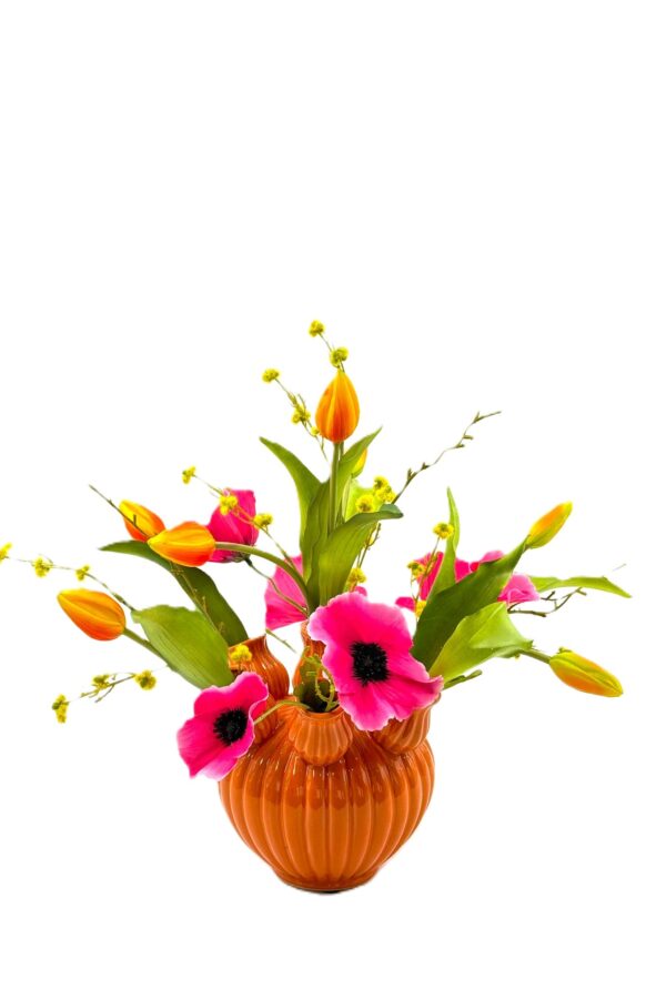 Zijdenbloemen boeketje Fee incl tulpenvaasje