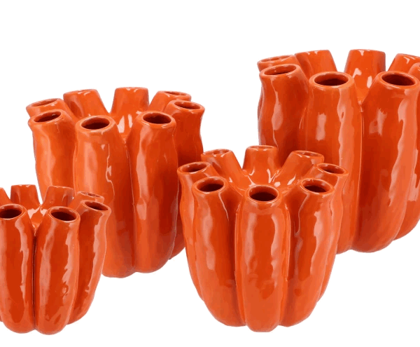 Luna vaas oranje -H19 cm