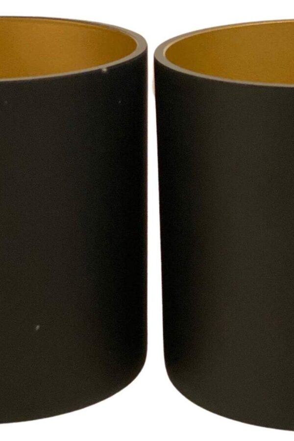 Mat zwart cilinder glas windlicht waxinelichthouder