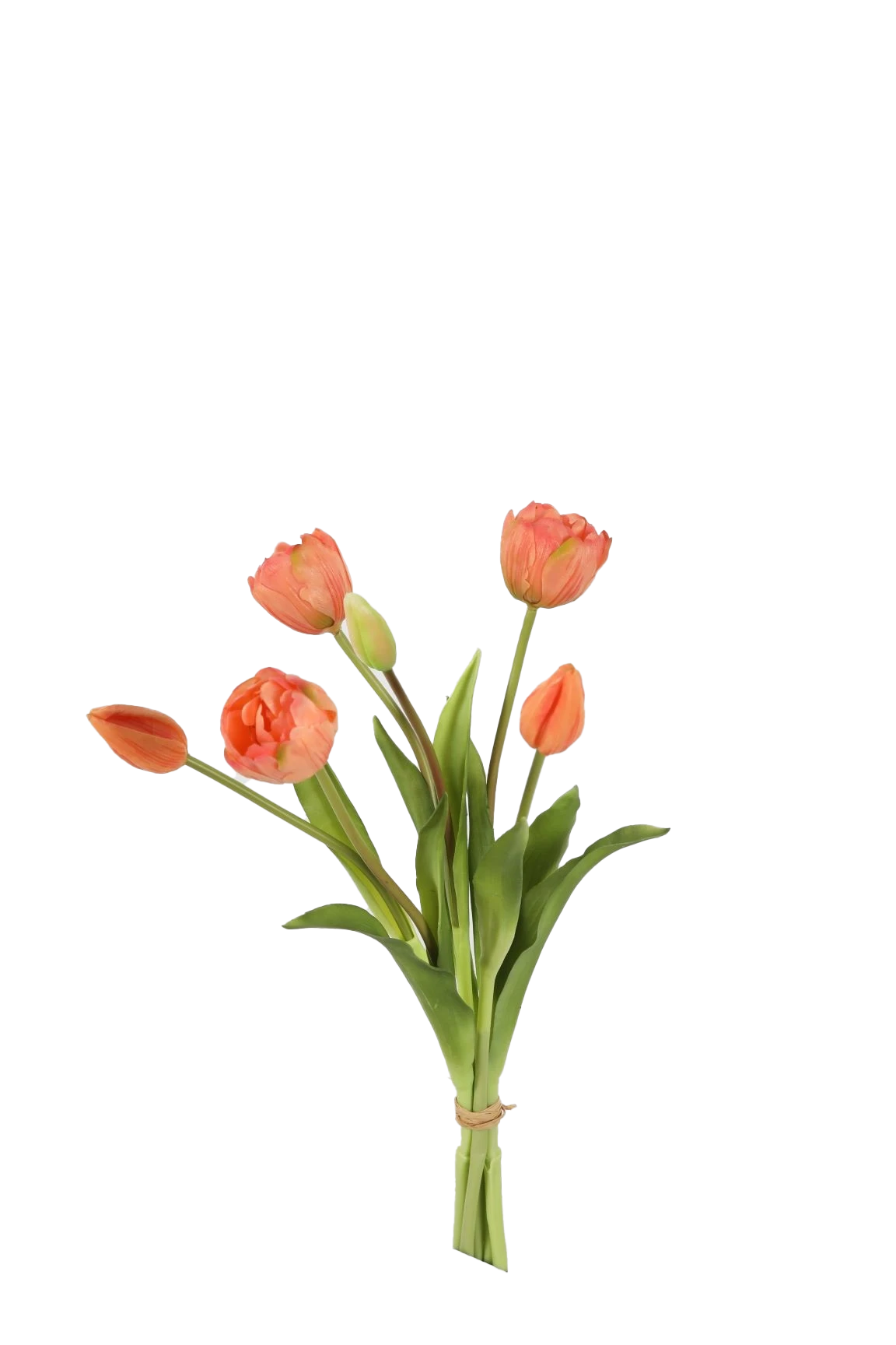 Bosje ronde peach tulpen - Real Touch - H40 cm