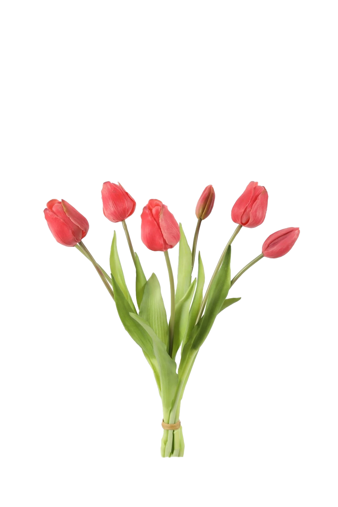 Bosje donker roze tulpen - Real Touch - H40 cm