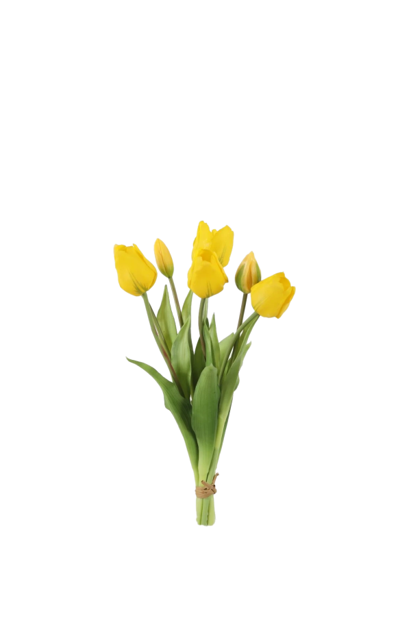Bosje gele tulpen - Real Touch - H40 cm