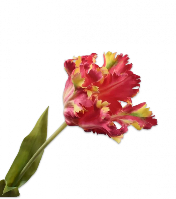 Rood gele tulp - Silk-ka Real Touch - H71 cm