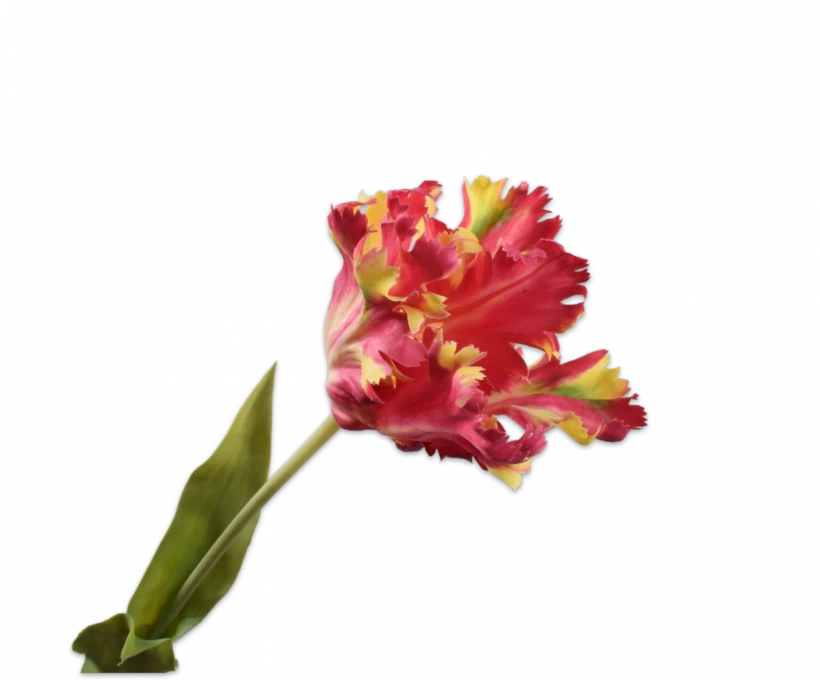 Rood gele tulp - Silk-ka Real Touch - H71 cm