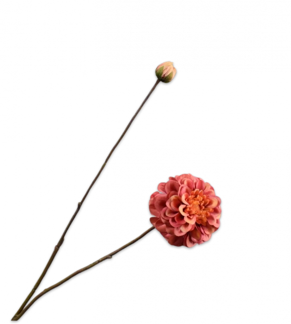 Dahlia oranje Silk-ka - H86 cm