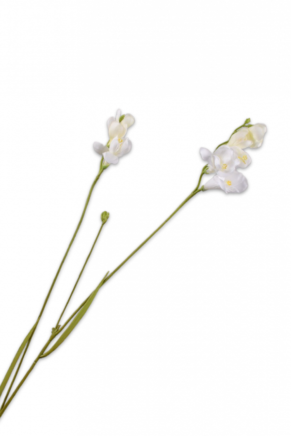 Freesia tak creme/wit Silk-ka Real Touch - H78 cm