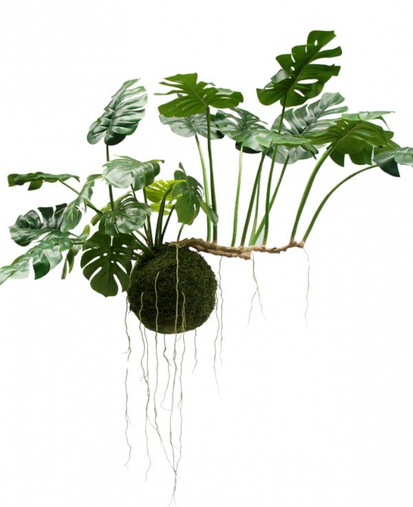 Monstera hang plant groen Silk-ka - H80 cm