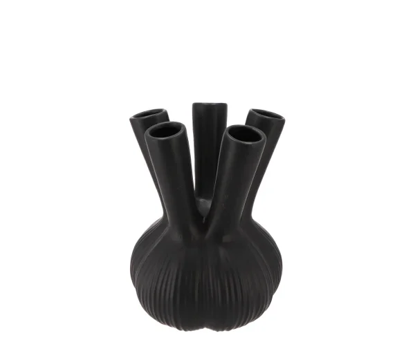 Knoflook vaas zwart - small - H17 cm