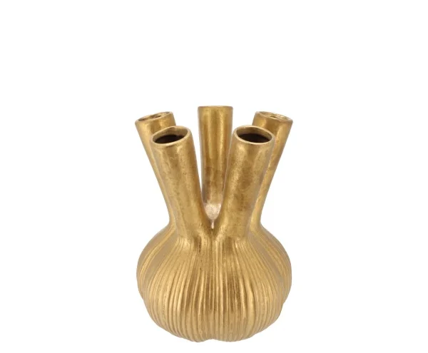 Knoflook vaas goud - small - H17 cm