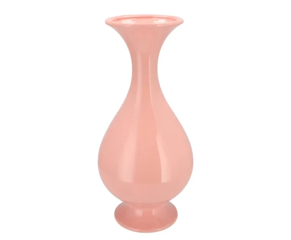 Vaas trompet hals roze - medium - H45 cm