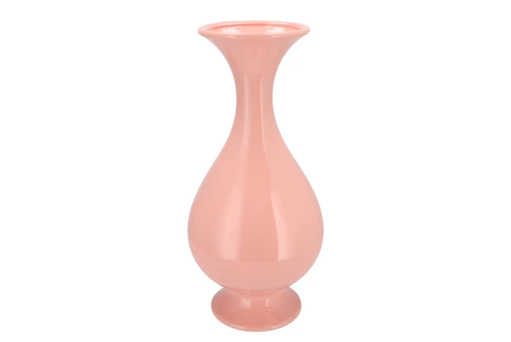 Vaas trompet hals roze - medium - H45 cm