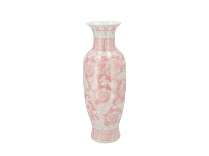 smalle hoge roze vaas