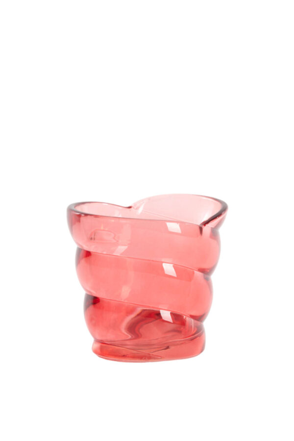 Waxinelichthouder rood/roze - H9 cm