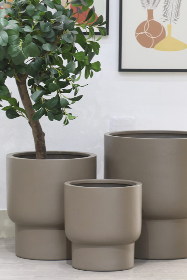 Roskilde bloempot taupe L - H60 cm