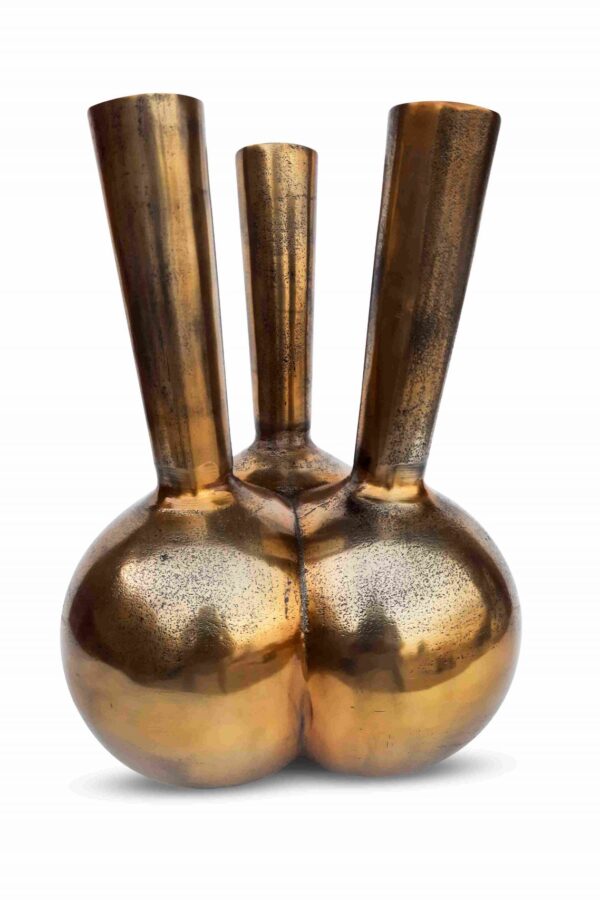 Toetervaas brons goud 3 mouth