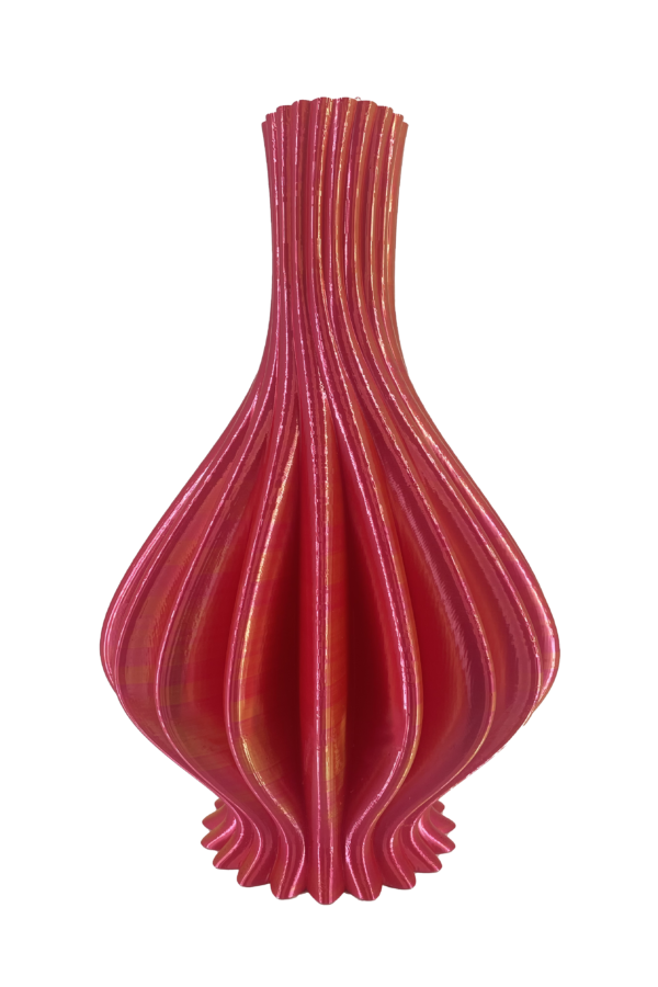 3D geprinte vaas Monoseras - goud/roze - H60 cm