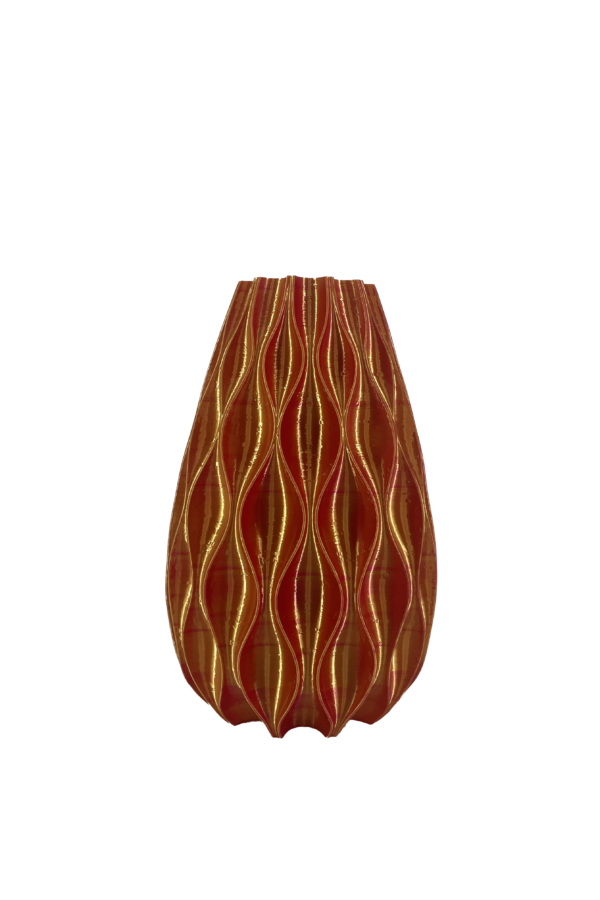 3D geprinte vaas Feae - goud/roze - H35 cm
