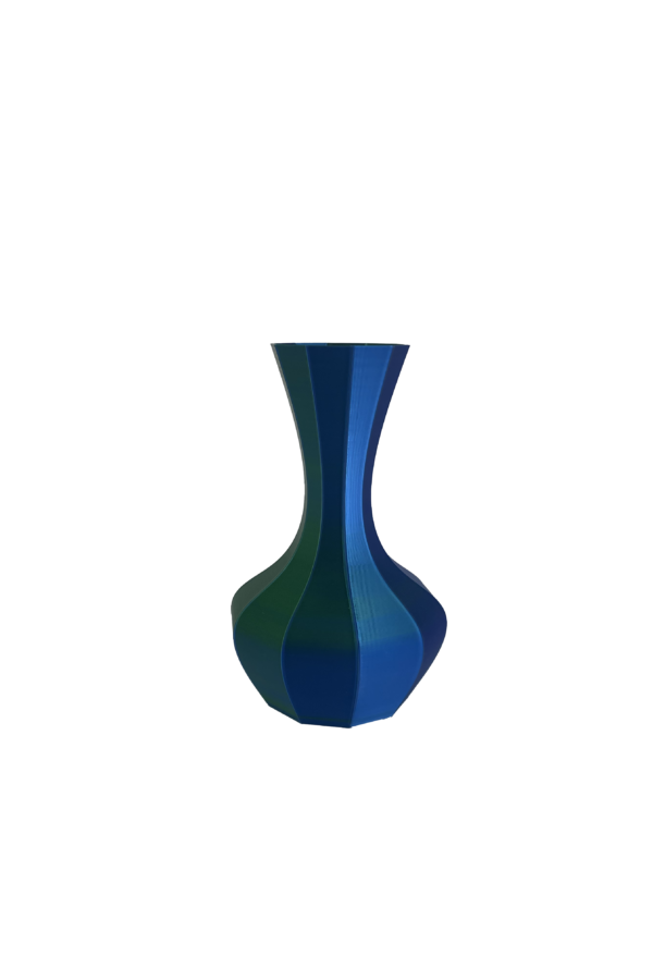 3D geprinte vaas Lefona - groen/blauw - H20 cm
