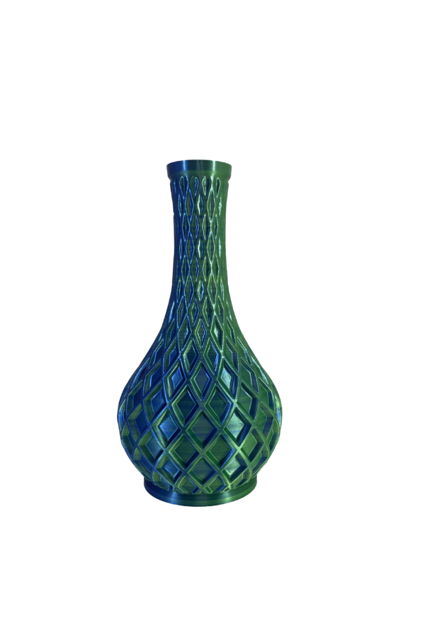 3D geprinte vaas Rudis - groen/blauw/paars - H30 cm