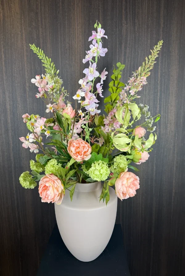 zijdenbloemen boeket pastel