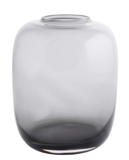 Glazen vaas grijs smoked grey- H24 cm