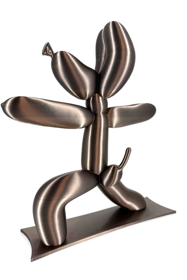 Yoga beeld ballon hond chic brons H 46 cm