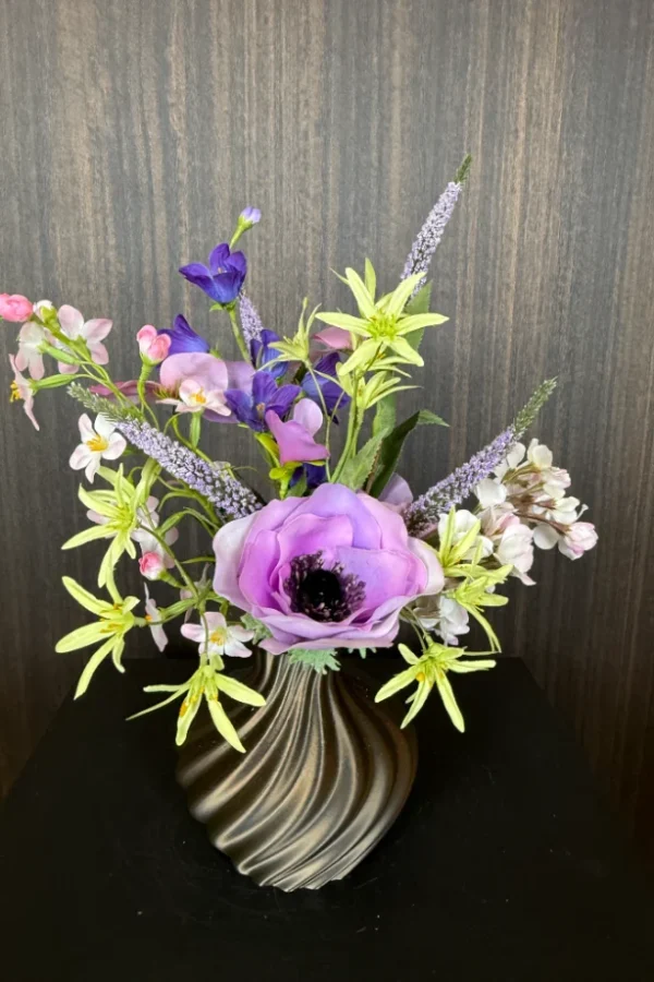 Zijdenbloemen boeket Phia - inclusief vaasje
